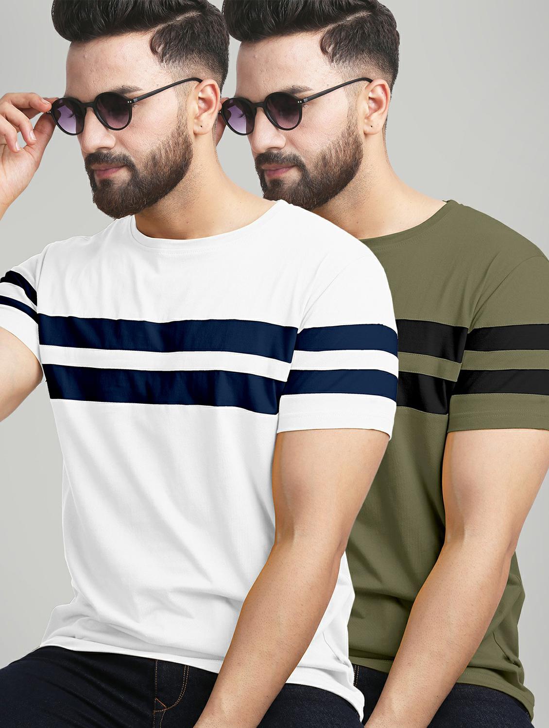 pack of 2 color block regular t-shirts - 20165400 - Zoom Image - 0