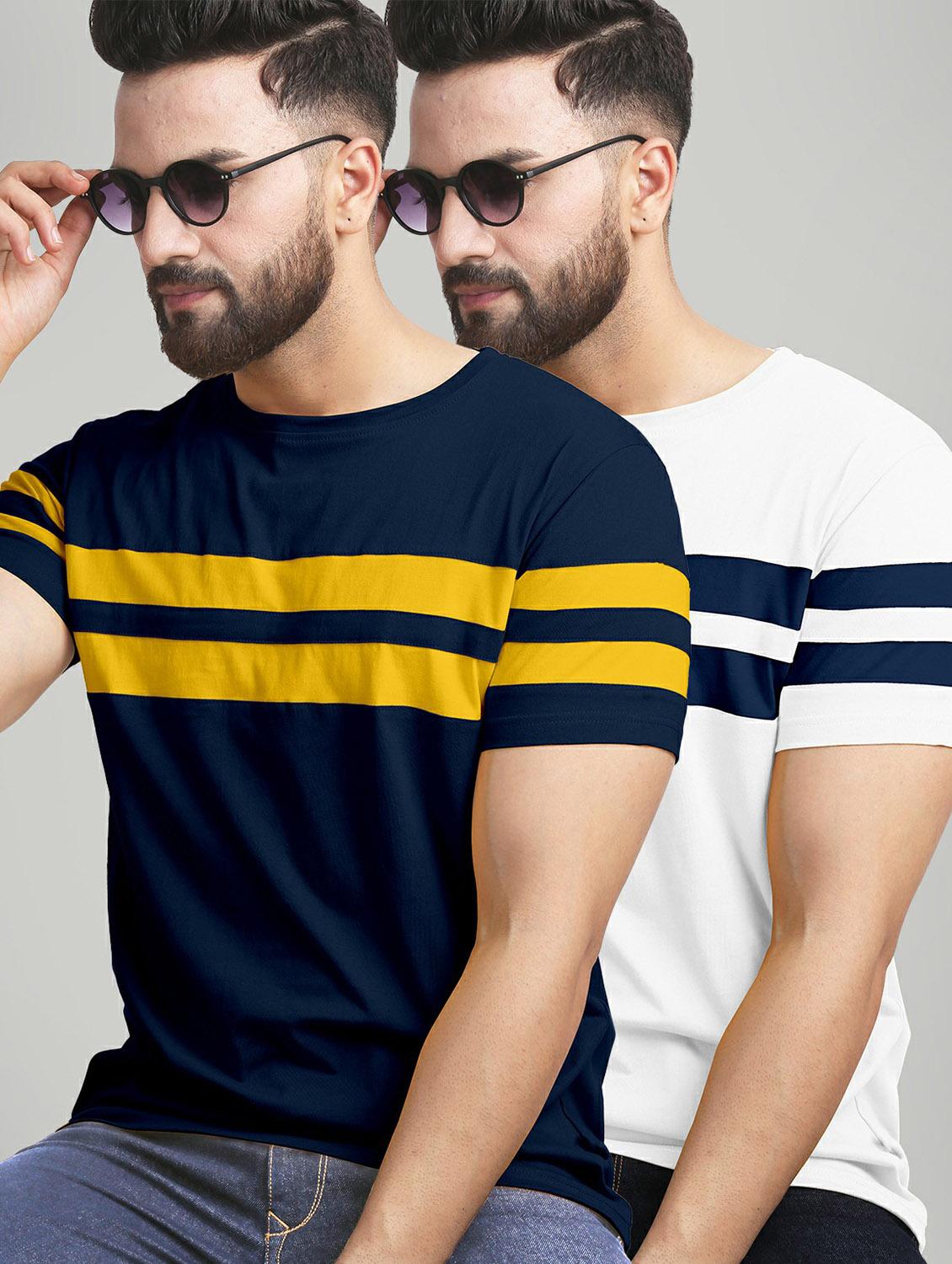pack of 2 color block regular t-shirts - 20165408 -  Zoom Image - 0