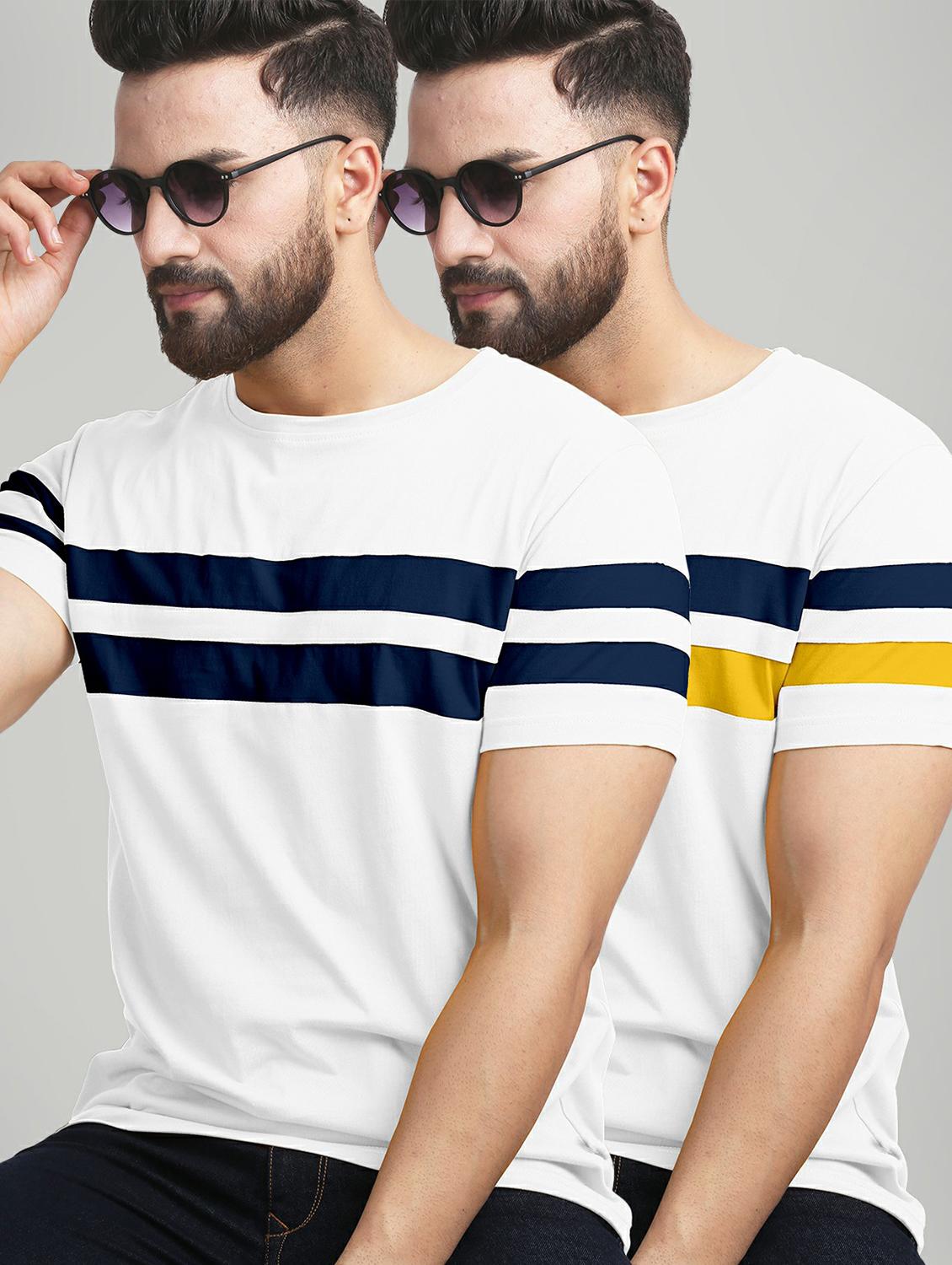 pack of 2 color block regular t-shirts - 20165424 - Zoom Image - 0