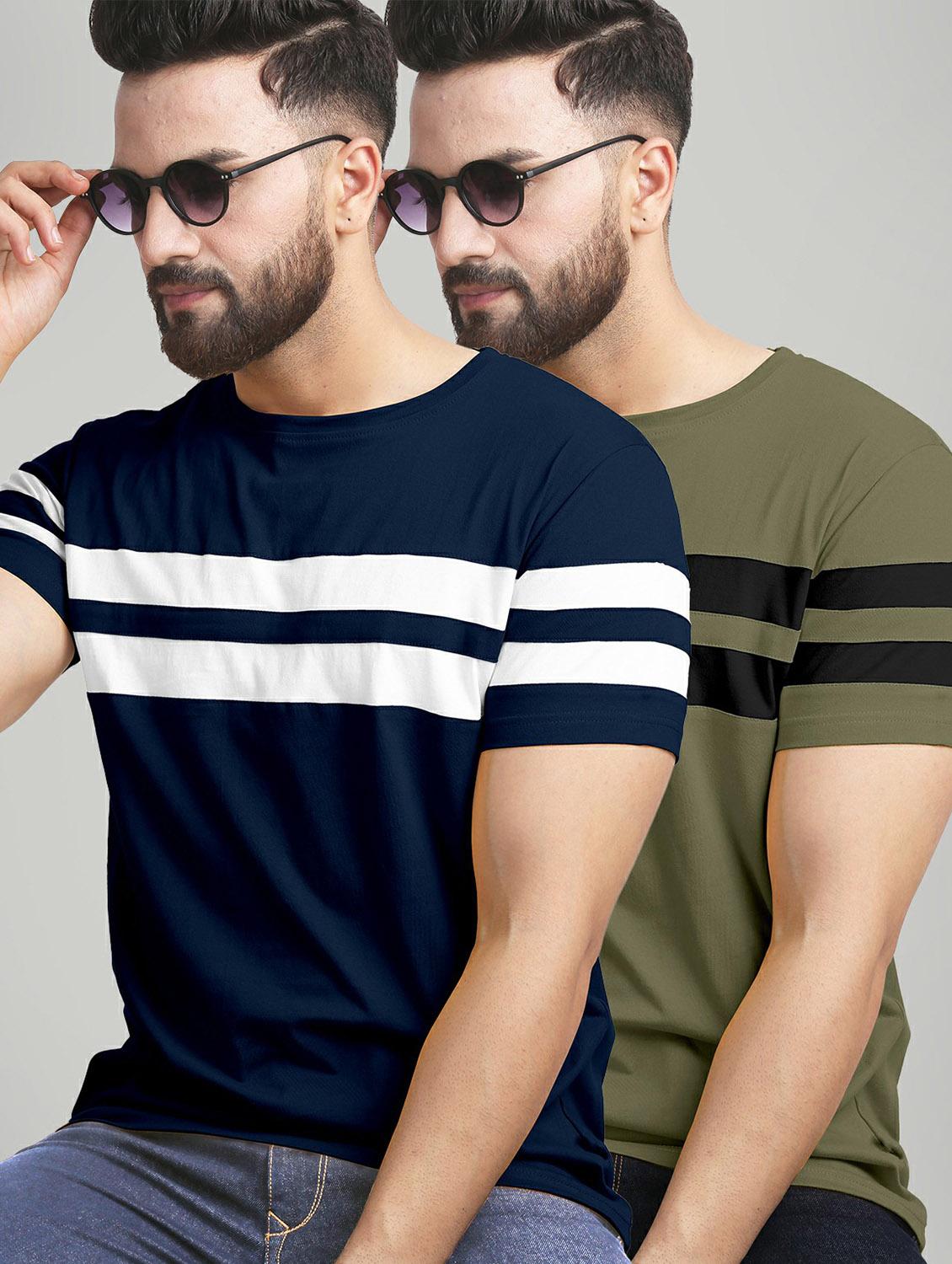 pack of 2 color block regular t-shirts - 20165441 -  Zoom Image - 0