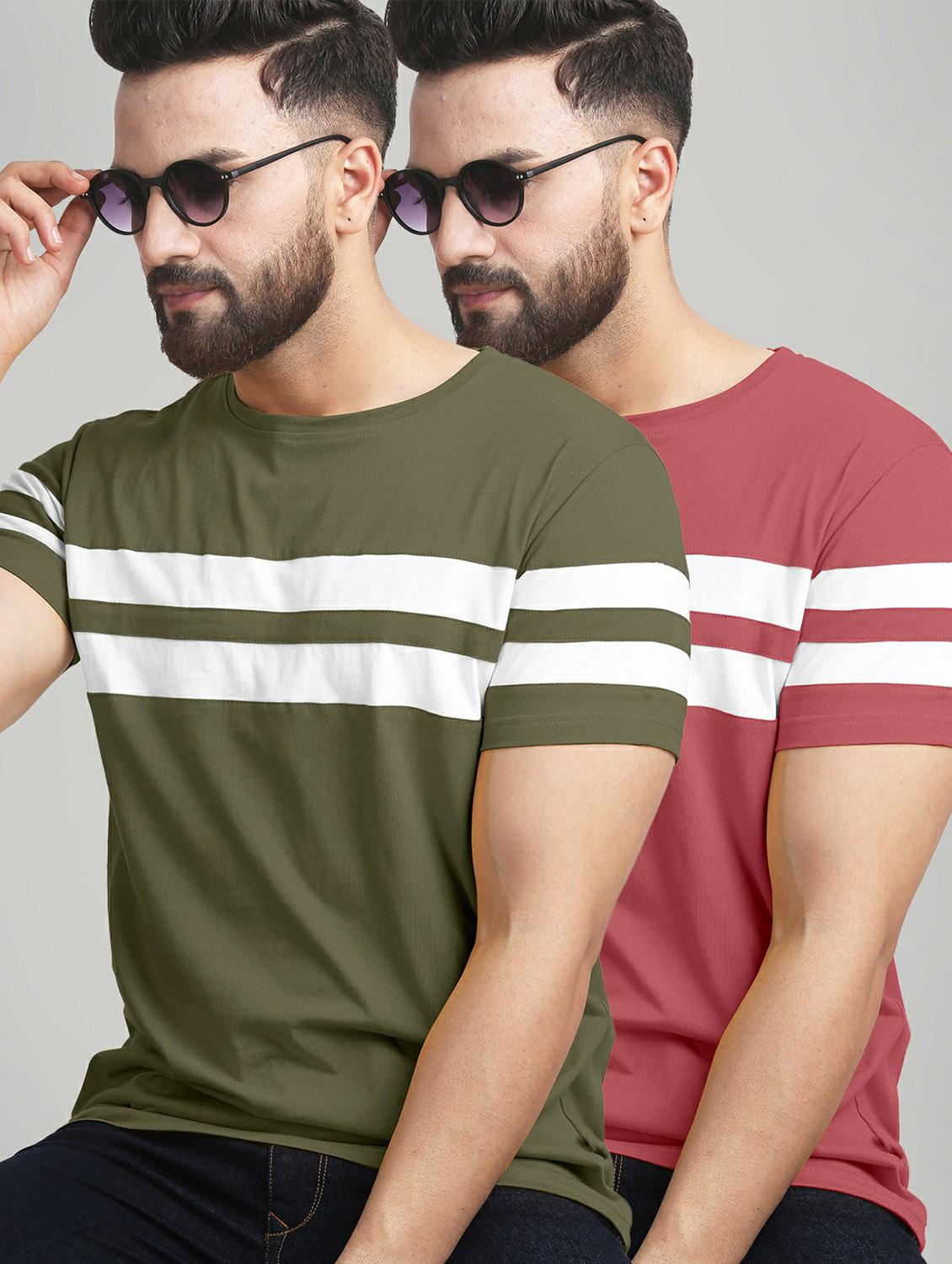 pack of 2 color block regular t-shirts - 20165443 - Zoom Image - 0