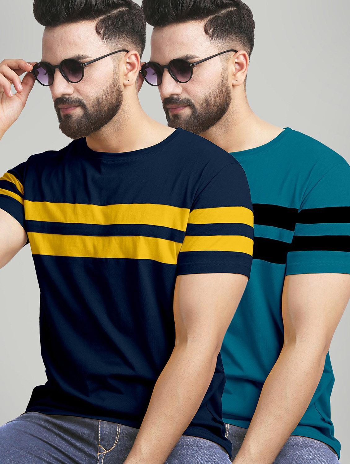pack of 2 color block regular t-shirts - 20165458 - Zoom Image - 0