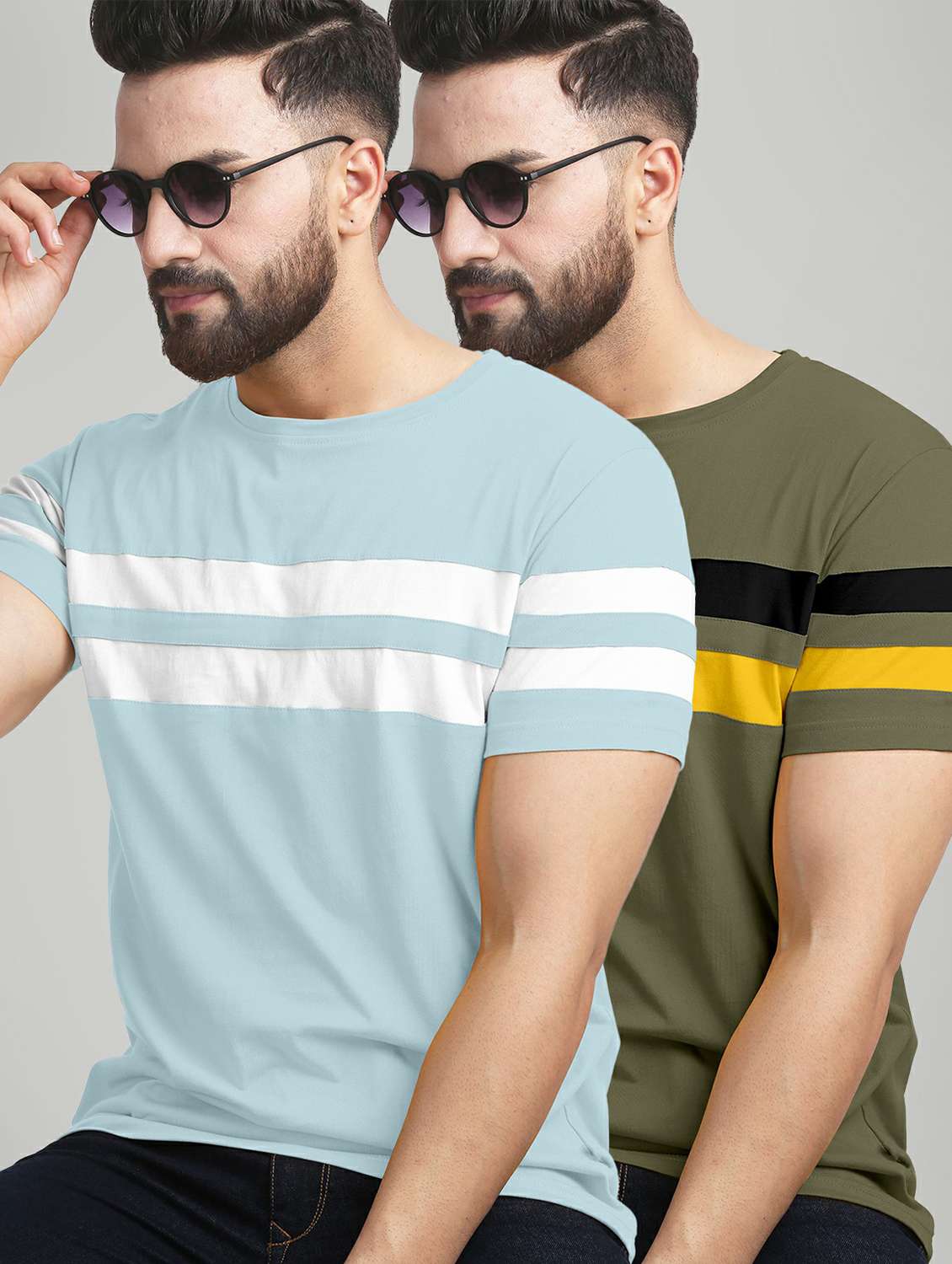 pack of 2 striped regular t-shirt - 20165501 -  Zoom Image - 0