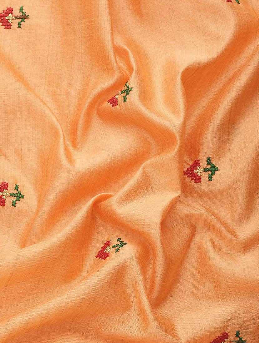 orange embroidered self designed saree with blouse - 20166066 - Standard Image - 3