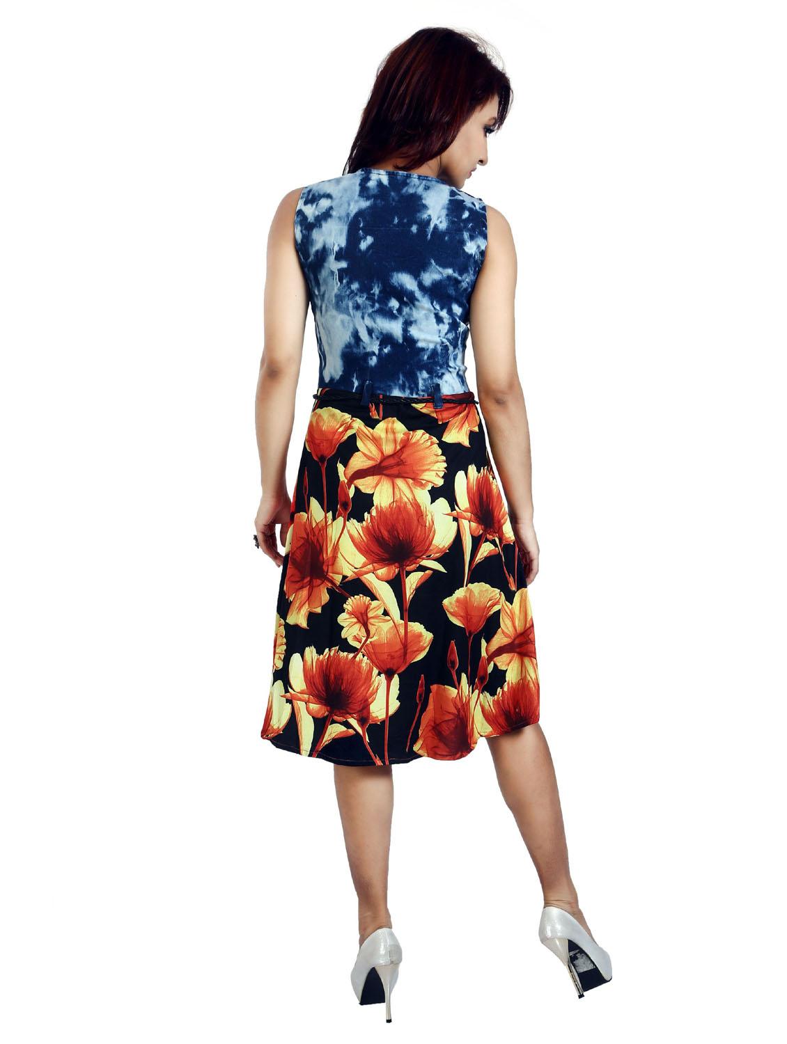 women's fit & flare graphic dress - 20166382 - Standard Image - 3