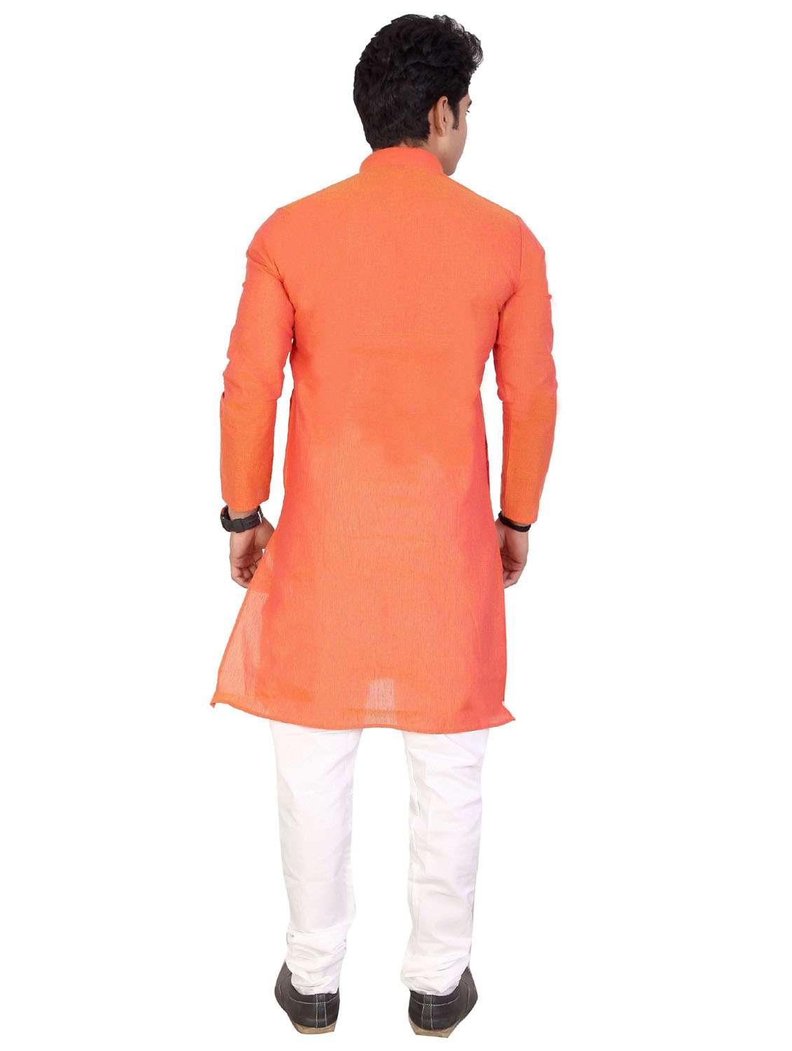 men's solid cotton kurta pyjama ethnic wear set - 20166440 - Standard Image - 3
