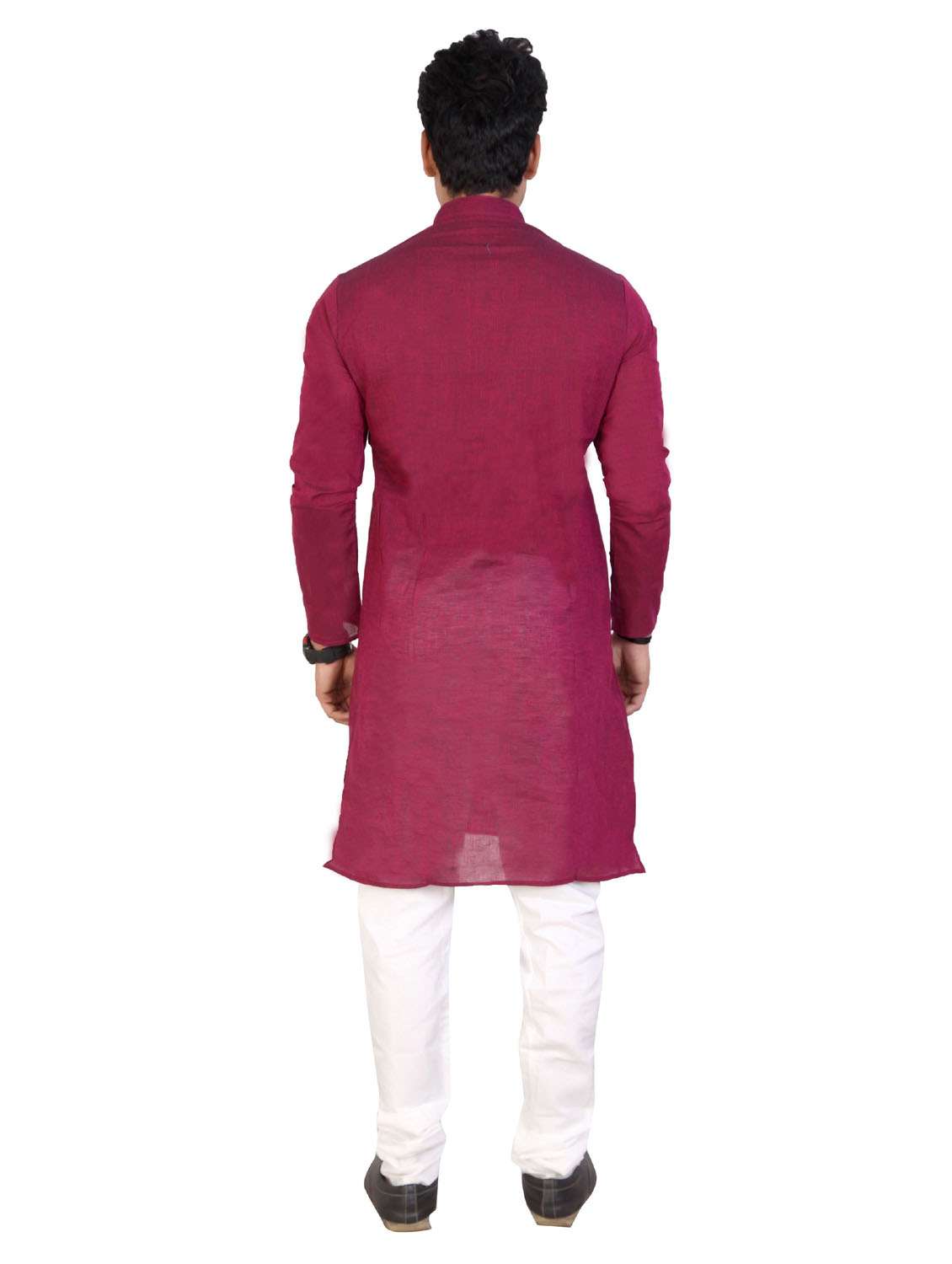 men solid cotton kurta pyjama ethnic wear set - 20166443 - Standard Image - 3