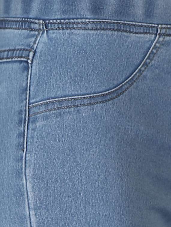 blue solid mid rise full length jegging - 20166542 -  Standard Image - 3