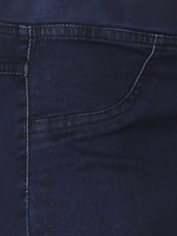 navy blue solid mid rise full length jegging - 20166543 -  Standard Image - 3