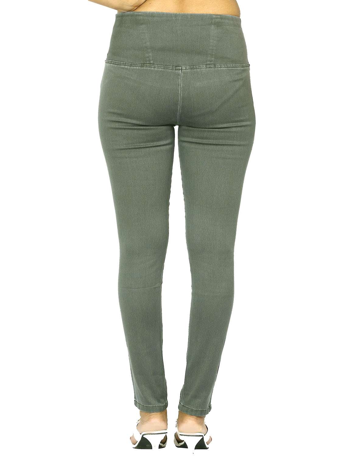 green solid mid rise ankle length jegging - 20166550 - Standard Image - 3