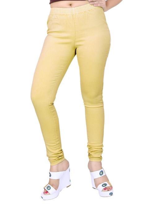 beige solid mid rise full length jegging - 20166576 -  Standard Image - 0