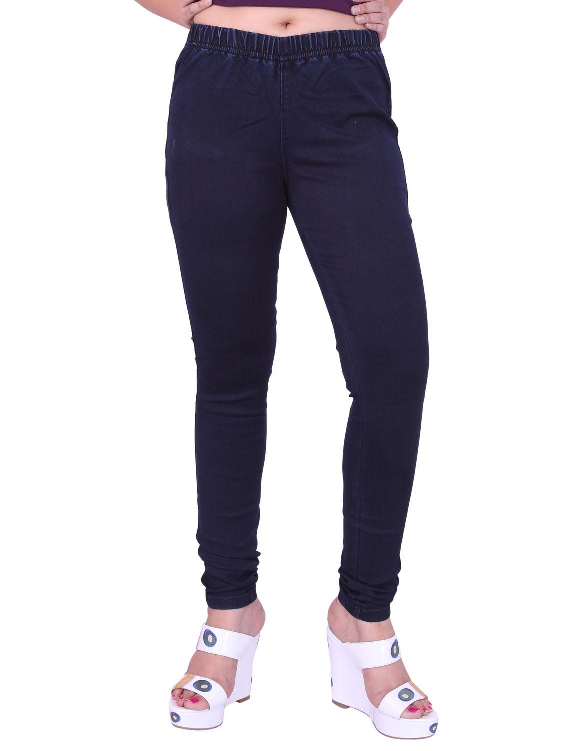 dark blue solid mid rise full length jegging - 20166577 -  Zoom Image - 0
