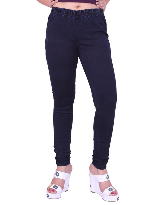 dark blue solid mid rise full length jegging - 20166578 -  Standard Image - 0