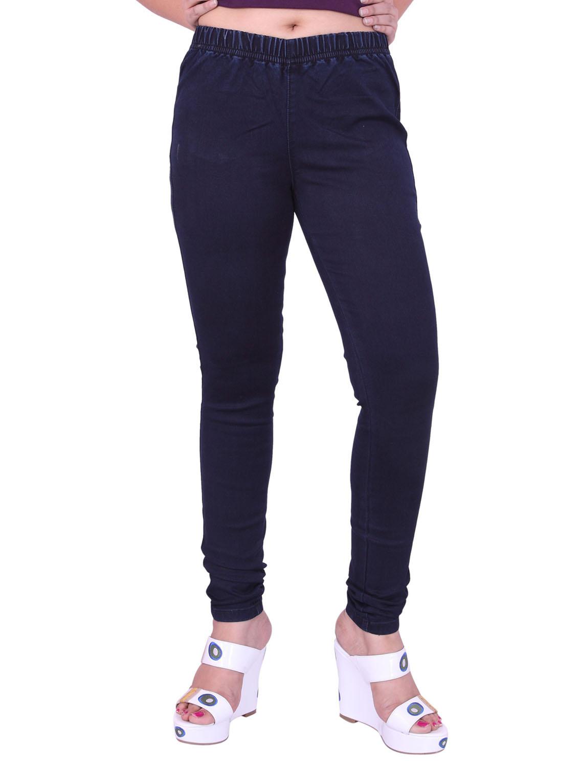 dark blue solid mid rise full length jegging - 20166578 -  Zoom Image - 0