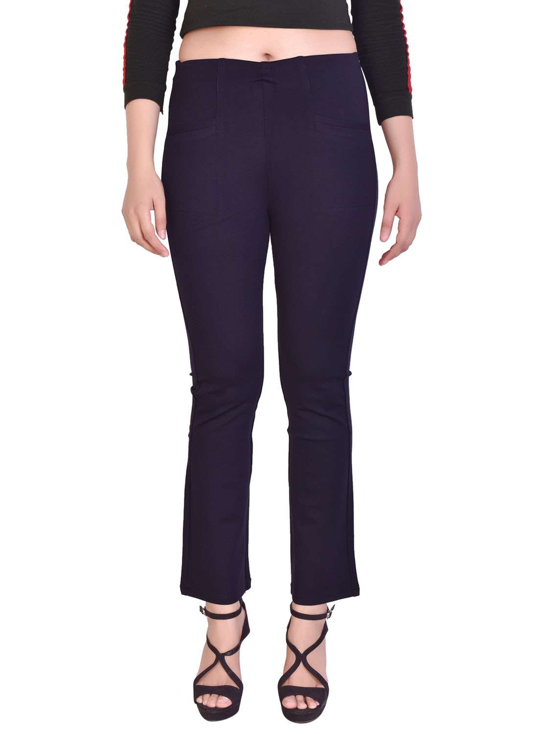 mid rise solid full length jeggings