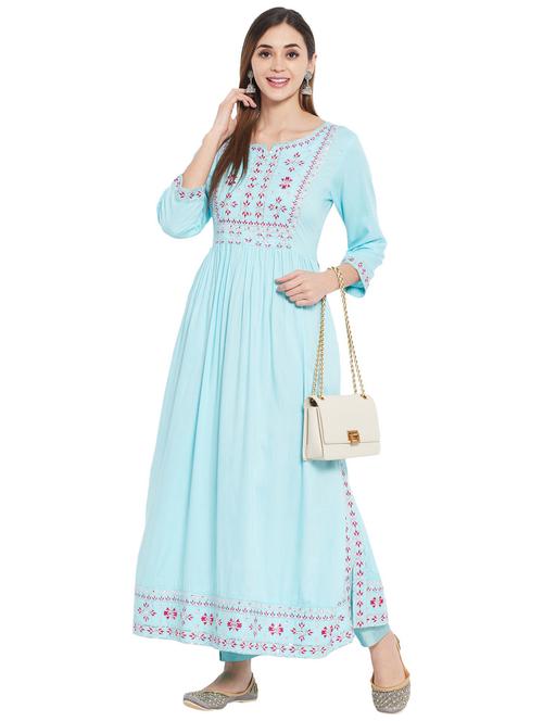 embroidered kurta pant set  - 20166994 -  Standard Image - 0