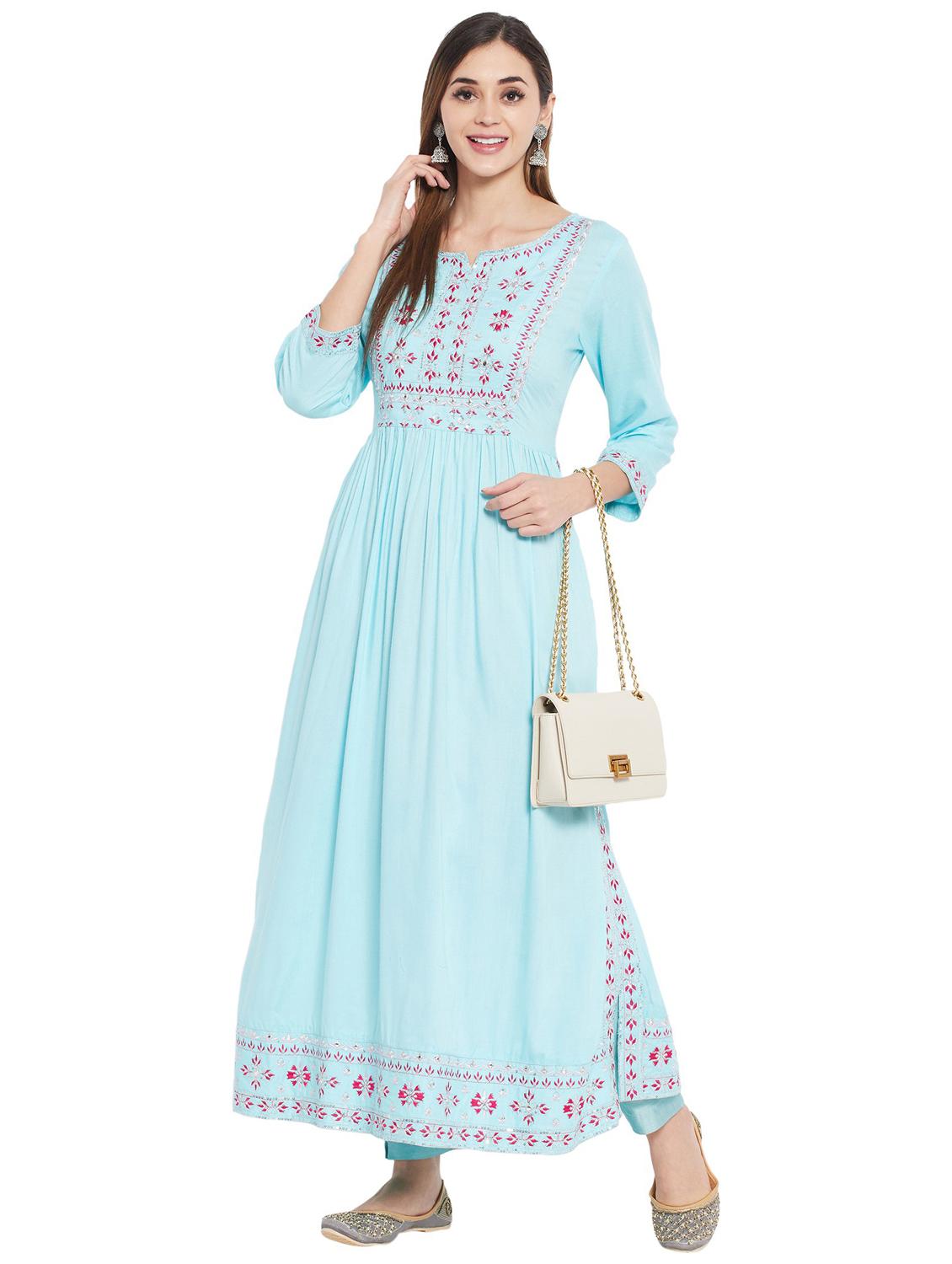 embroidered kurta pant set  - 20166994 -  Zoom Image - 0