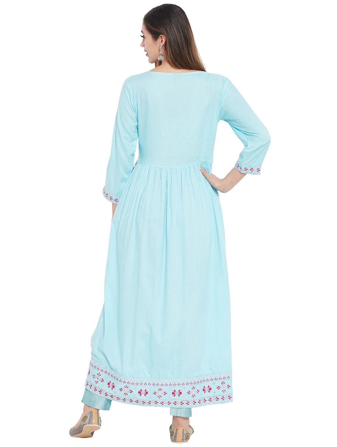 embroidered kurta pant set - 20166994 - Standard Image - 3