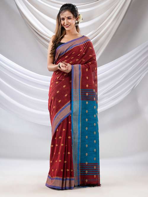 women's self design maroon colored saree with blouse - 20167146 -  Standard Image - 0