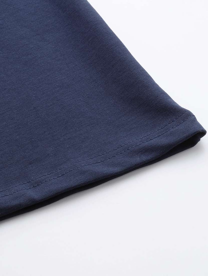 navy blue solid high rise a-line midi skirt - 20167201 - Standard Image - 5