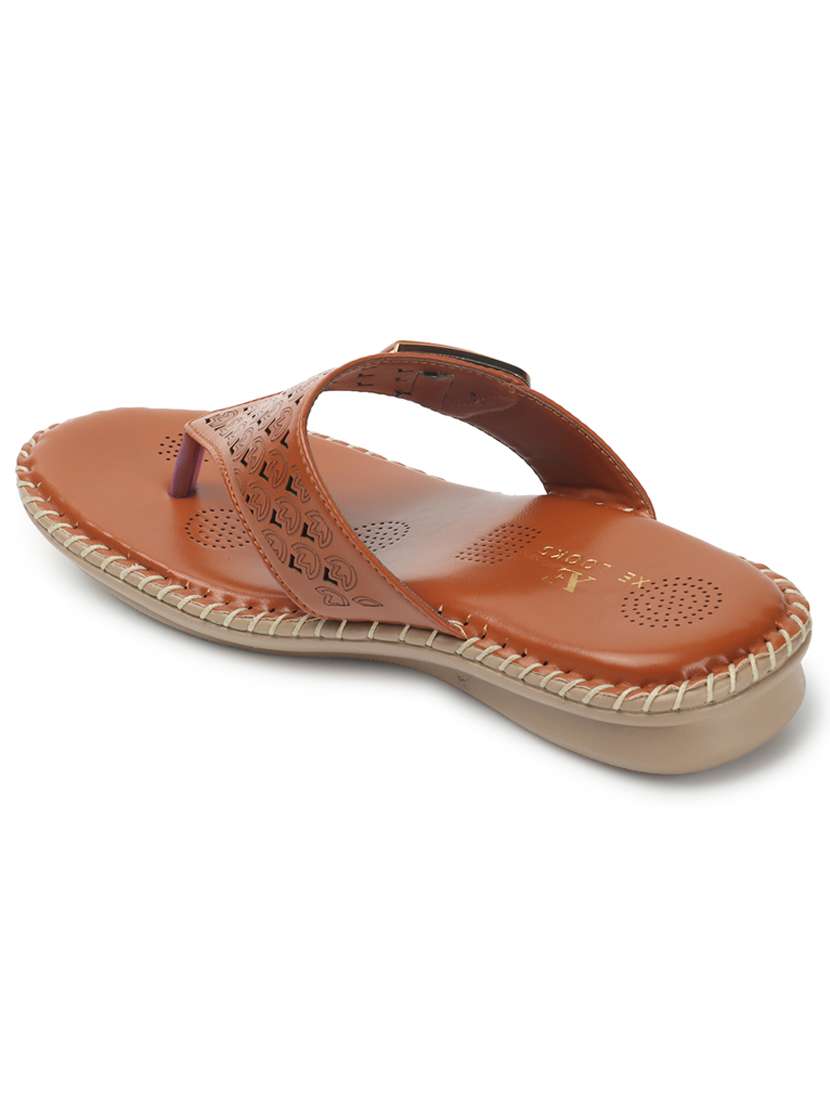 tan toe separator slip on sandal - 20167253 -  Standard Image - 5