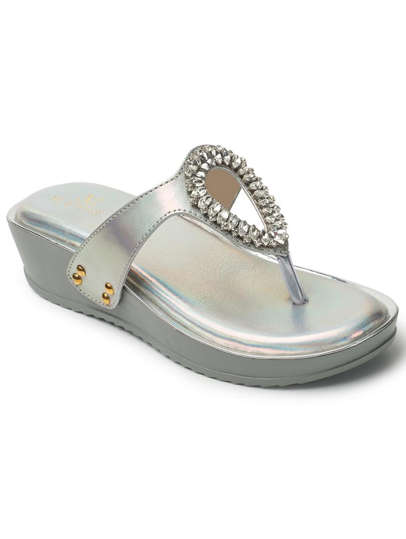 silver toe separator slip on sandal - 20167261 - Zoom Image - 0