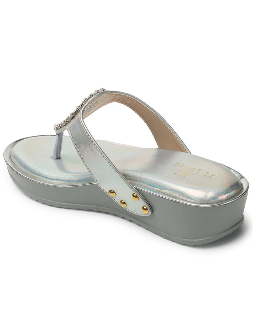 silver toe separator slip on sandal - 20167261 - Standard Image - 5