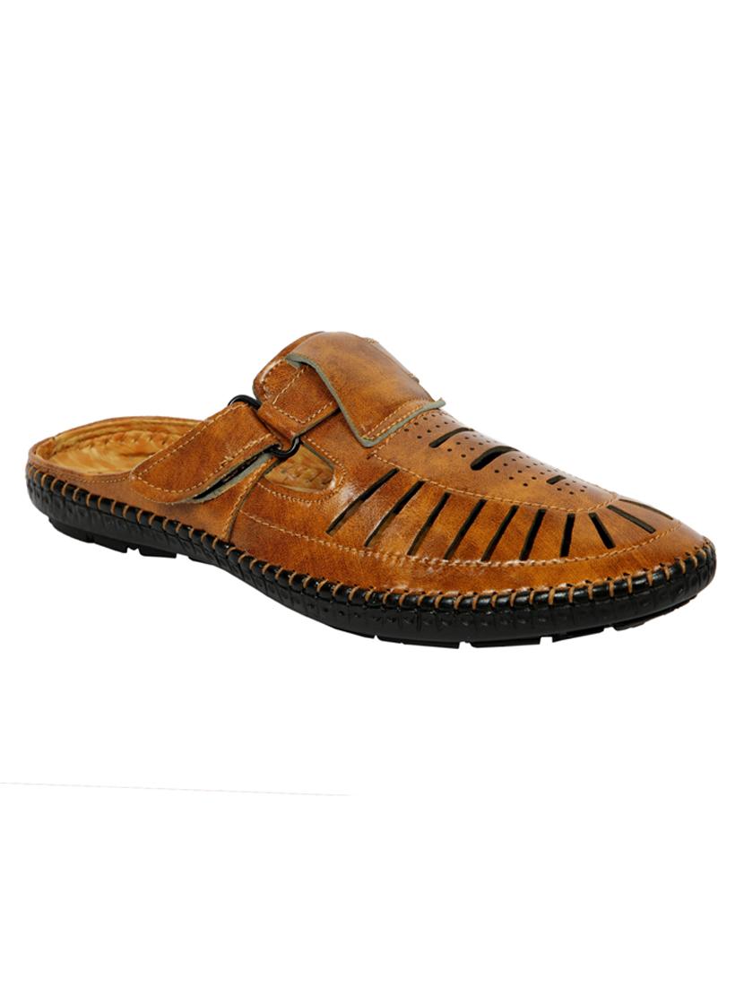 tan synthetic slip on sandals - 20167290 -  Zoom Image - 0