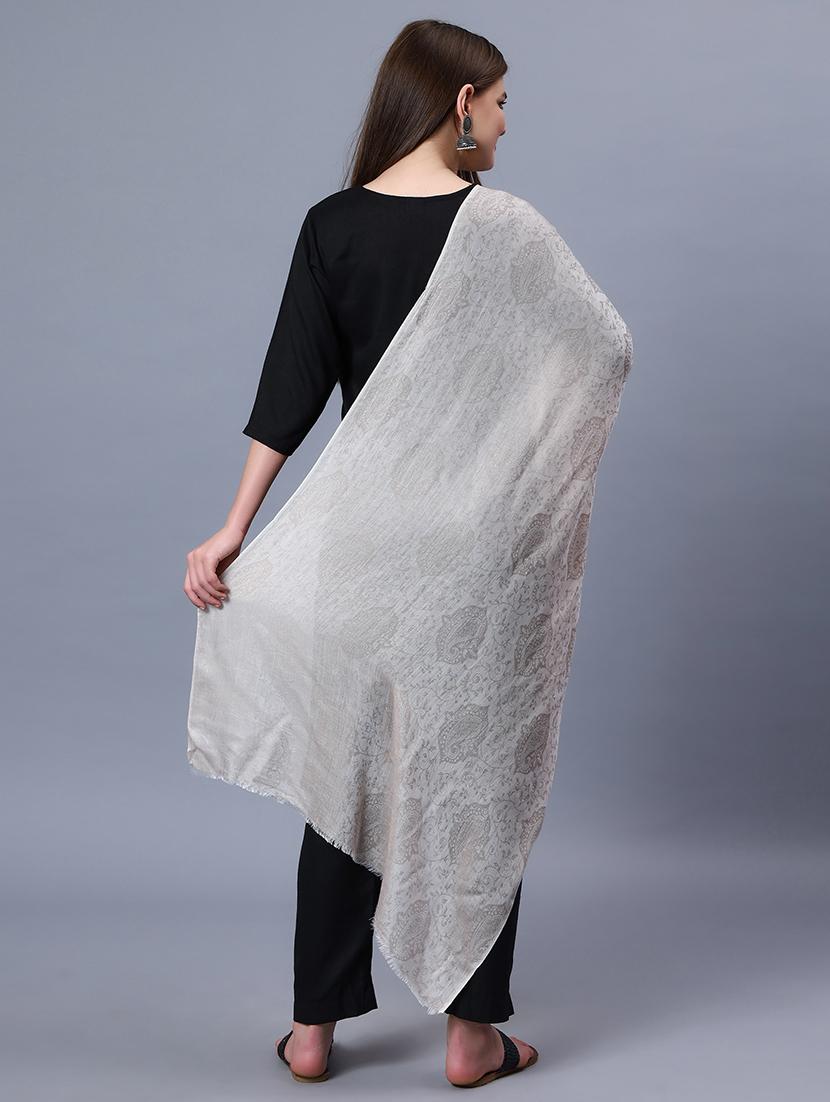 women paisley shawl with raw edges - 20167305 - Standard Image - 3