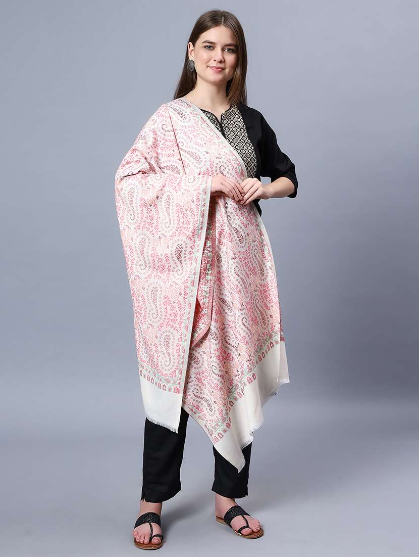 women's self design shawl - 20167313 - Standard Image - 3