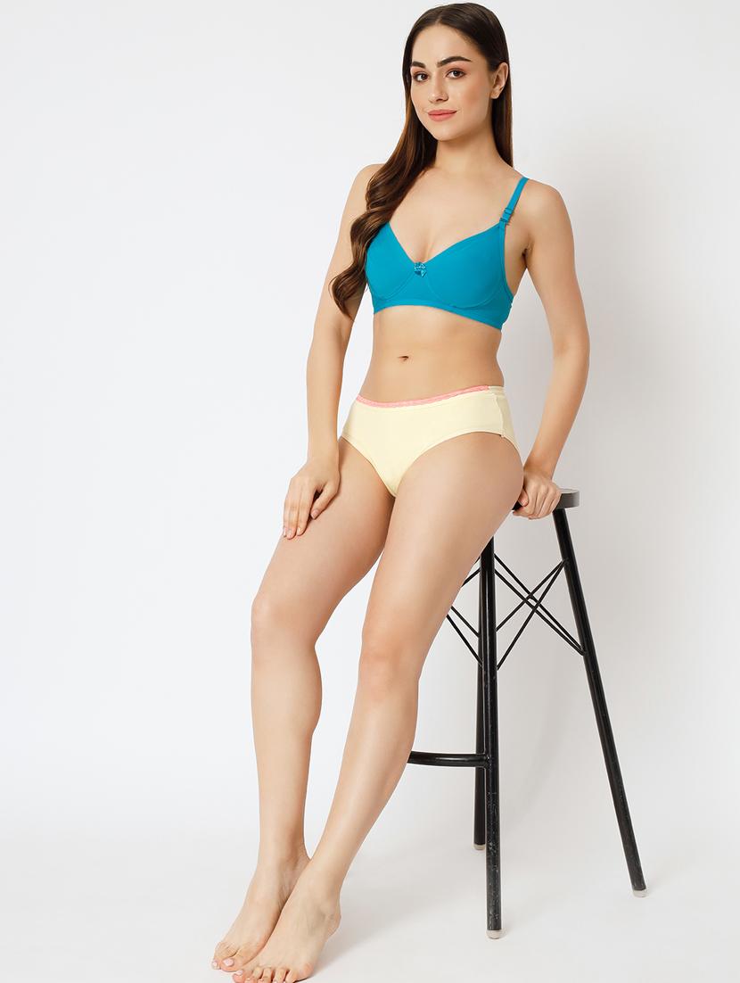 yellow solid mid rise hipster panty - 20167381 - Standard Image - 3