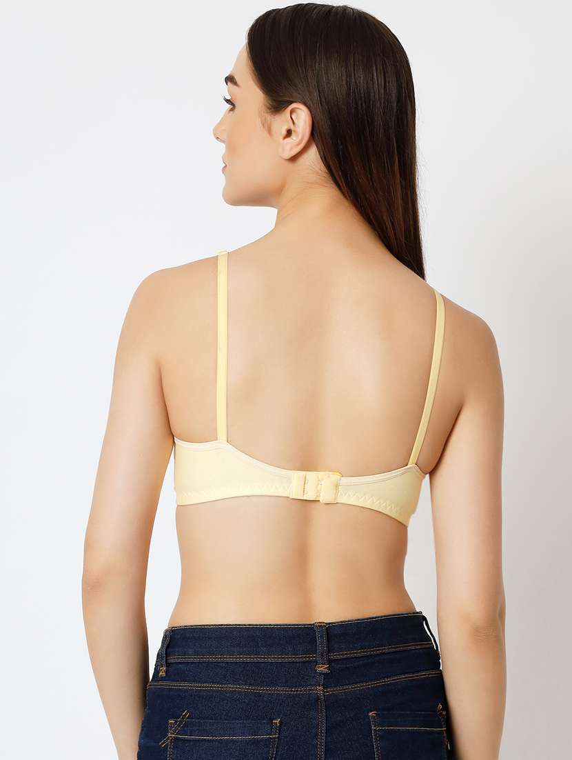 yellow solid full coverage non padded t-shirt bra - 20167400 - Standard Image - 3