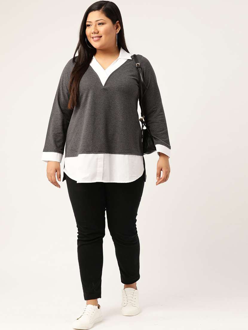 women's straight collared top - 20168508 - Standard Image - 3