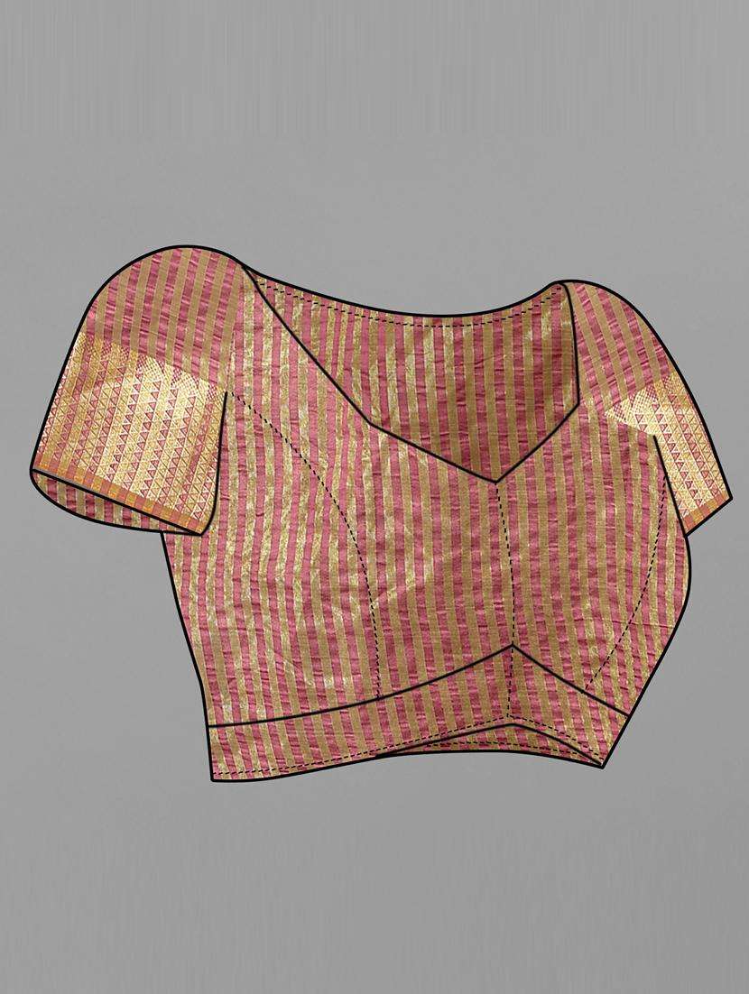 women's self design pink colored saree with blouse - 20168807 -  Standard Image - 3