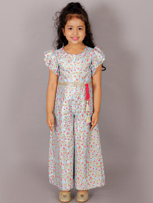 blue florals printed full length jumpsuit - 20169057 -  Standard Image - 0