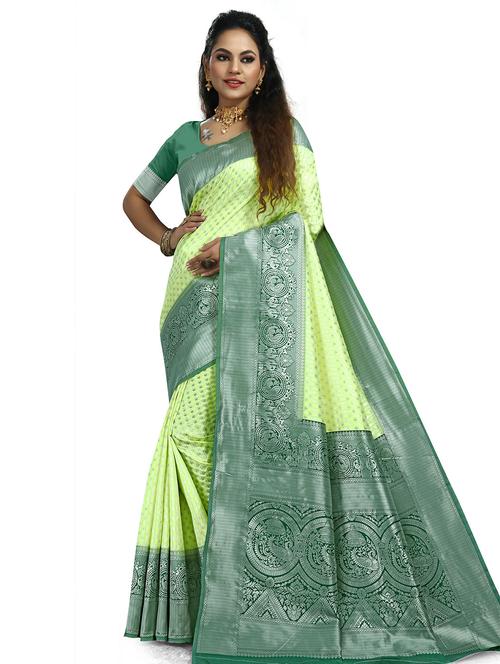 self design kanjivaram saree with blouse  - 20169123 -  Standard Image - 0
