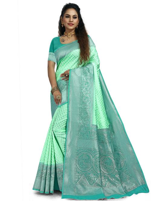 self design kanjivaram saree with blouse - 20169124 - Standard Image - 0