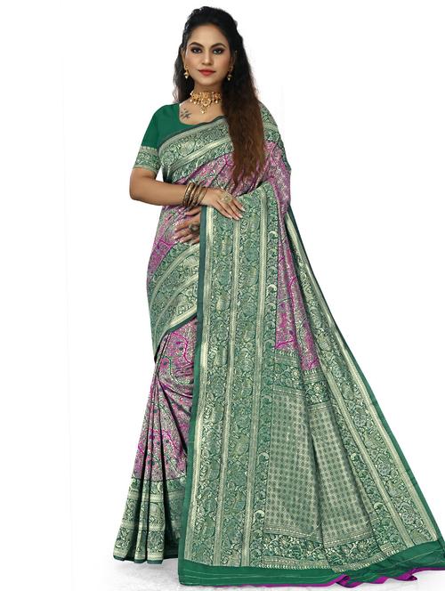 self design kanjivaram saree with blouse - 20169125 - Standard Image - 0