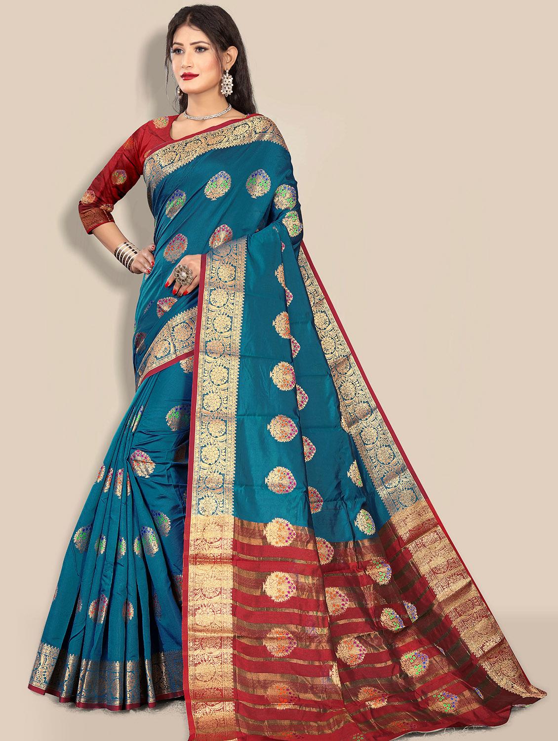 self design banarasi saree with blouse - 20169175 -  Zoom Image - 0