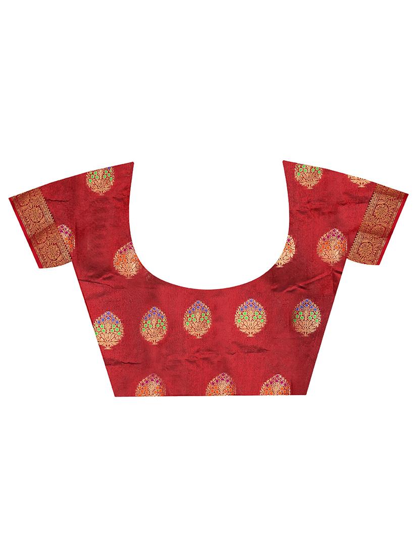 self design banarasi saree with blouse - 20169175 - Standard Image - 3