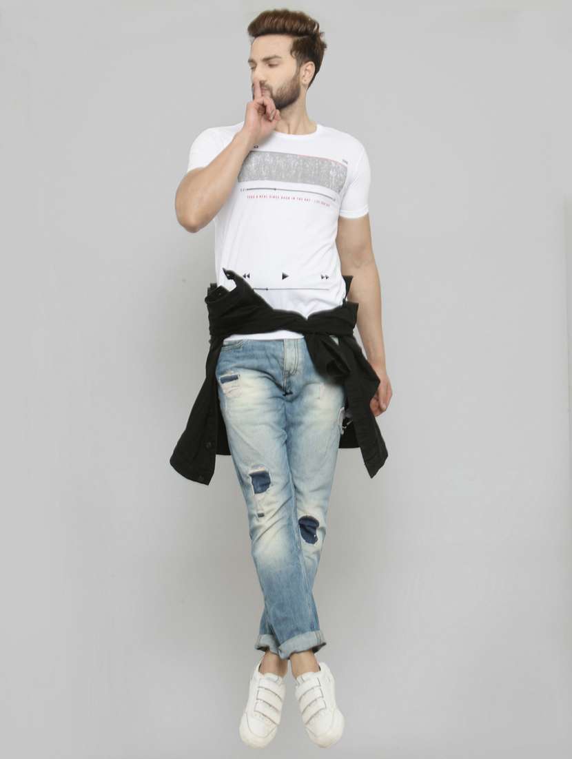 round neck printed regular t-shirt - 20169722 -  Standard Image - 3