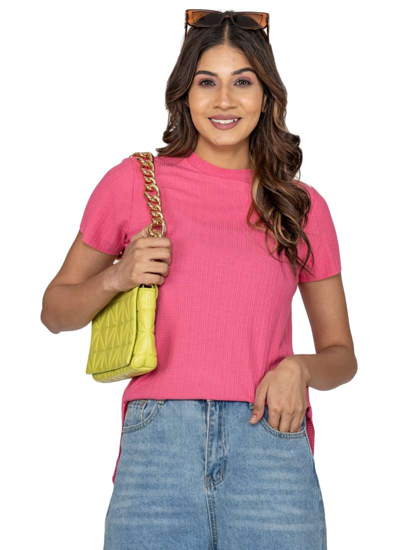women's crop mock neck top