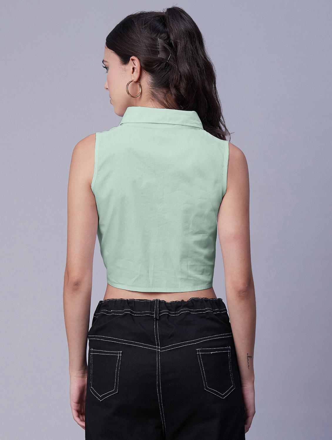 women's crop collared top - 20171127 - Standard Image - 3