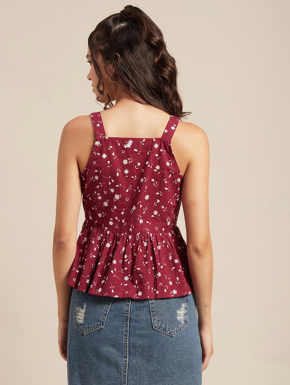 women's peplum square neck top - 20171152 - Standard Image - 3