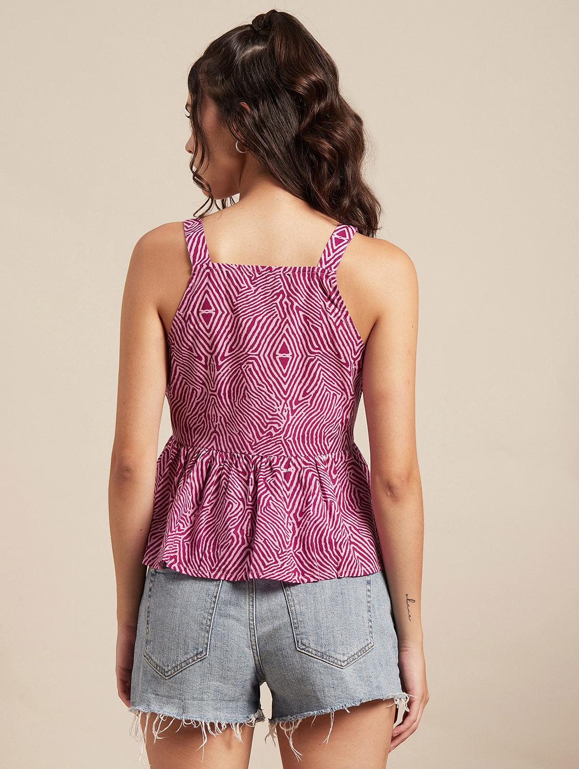 women's peplum shoulder strap top - 20171153 - Standard Image - 3