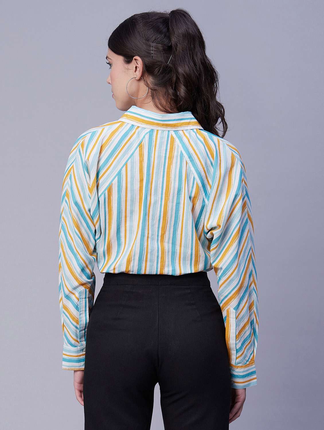 women striped regular shirt - 20171160 - Standard Image - 3