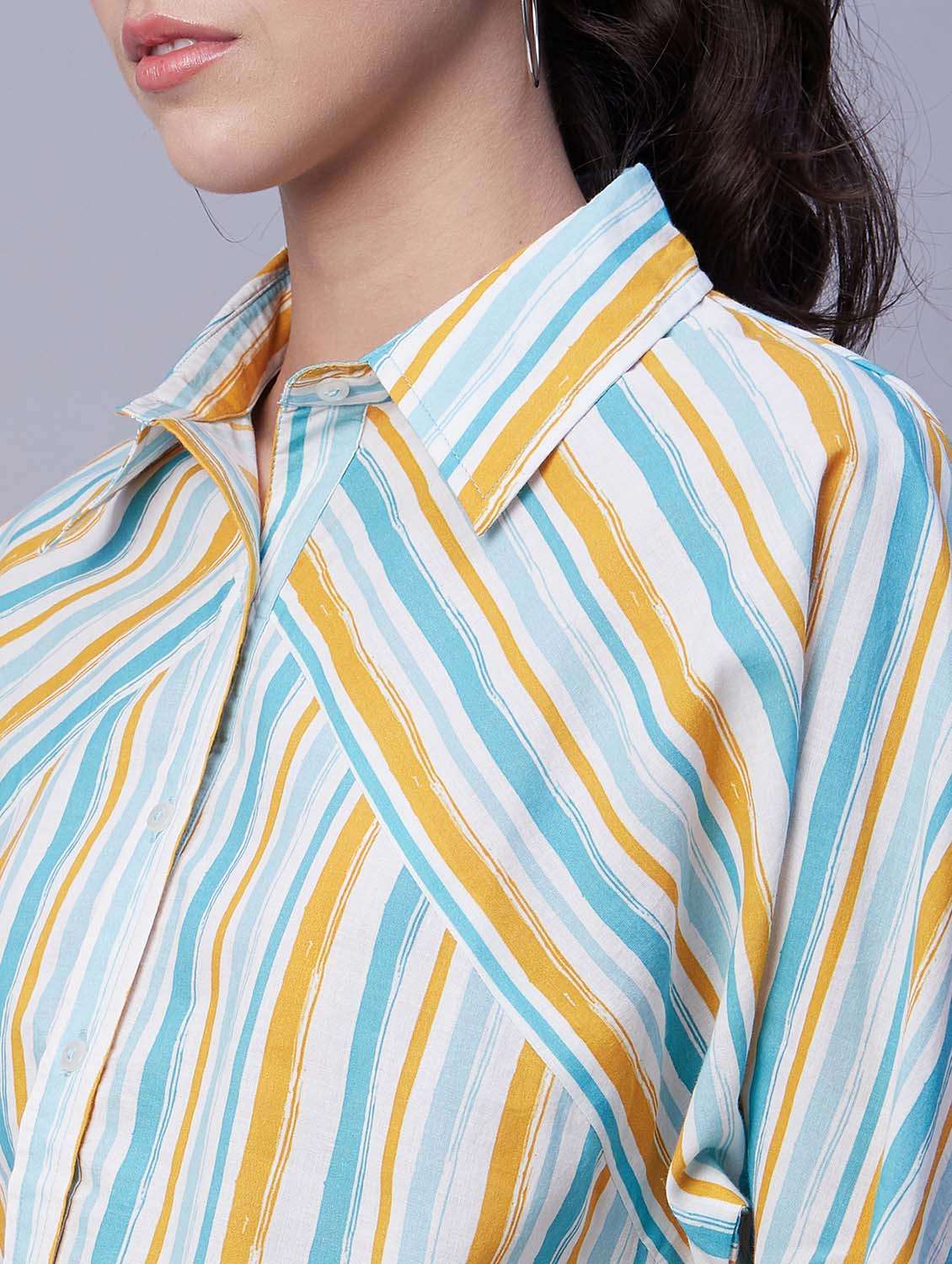 women striped regular shirt - 20171160 - Standard Image - 5