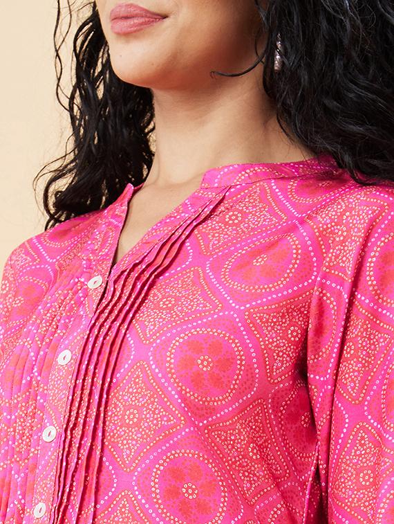 women pink polyester a-line kurta - 20171174 - Standard Image - 5
