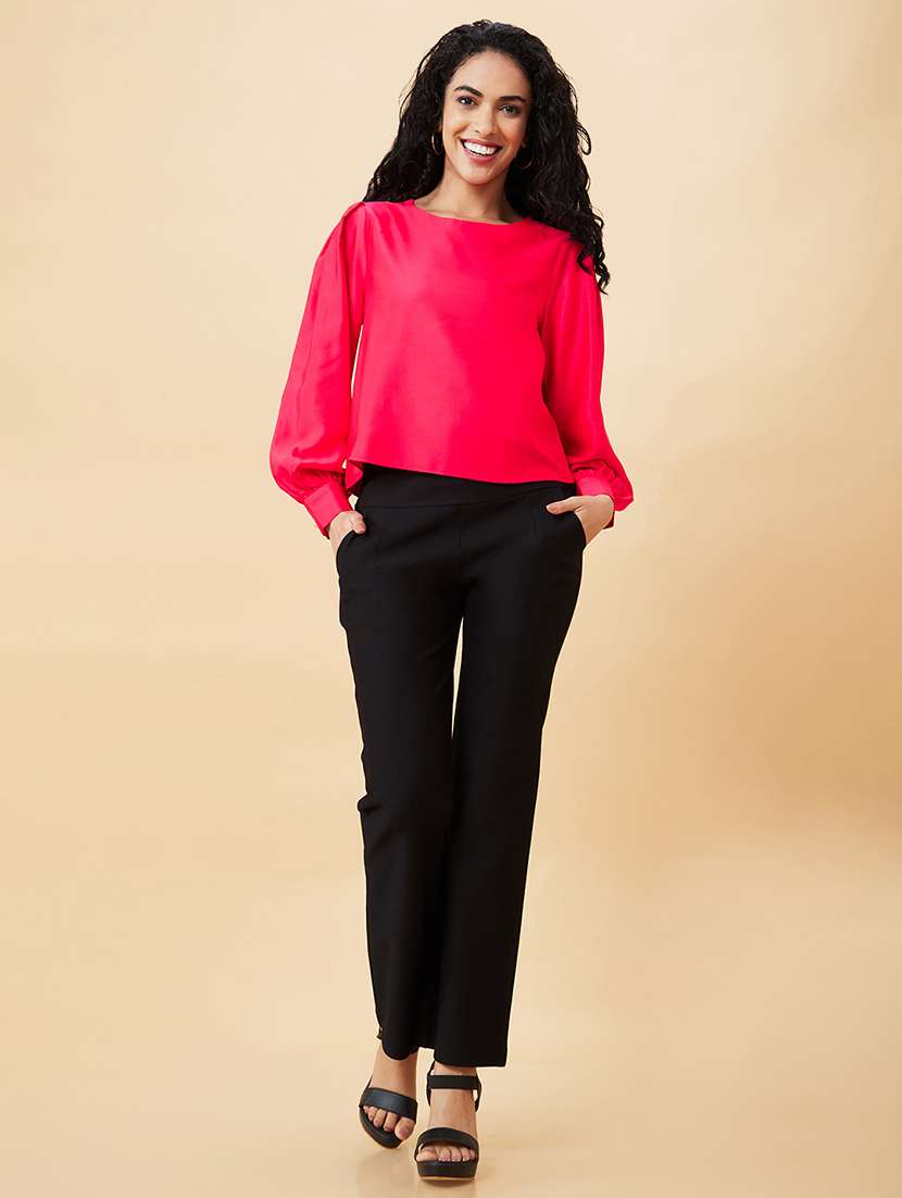 women pink polyester regular top - 20171189 -  Standard Image - 5