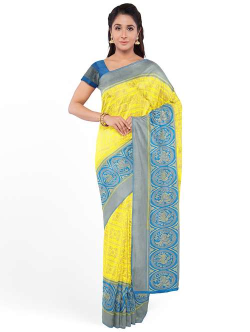 yellow assam silk saree - 20171249 -  Standard Image - 0
